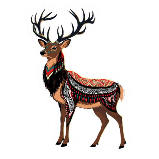 Hand-drawn sitka black-tailed deer sticker — original wildlife art by Kayanna Healy at Neo Native