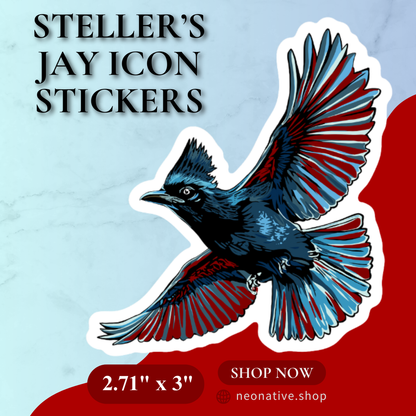 Steller's Jay Icon Sticker