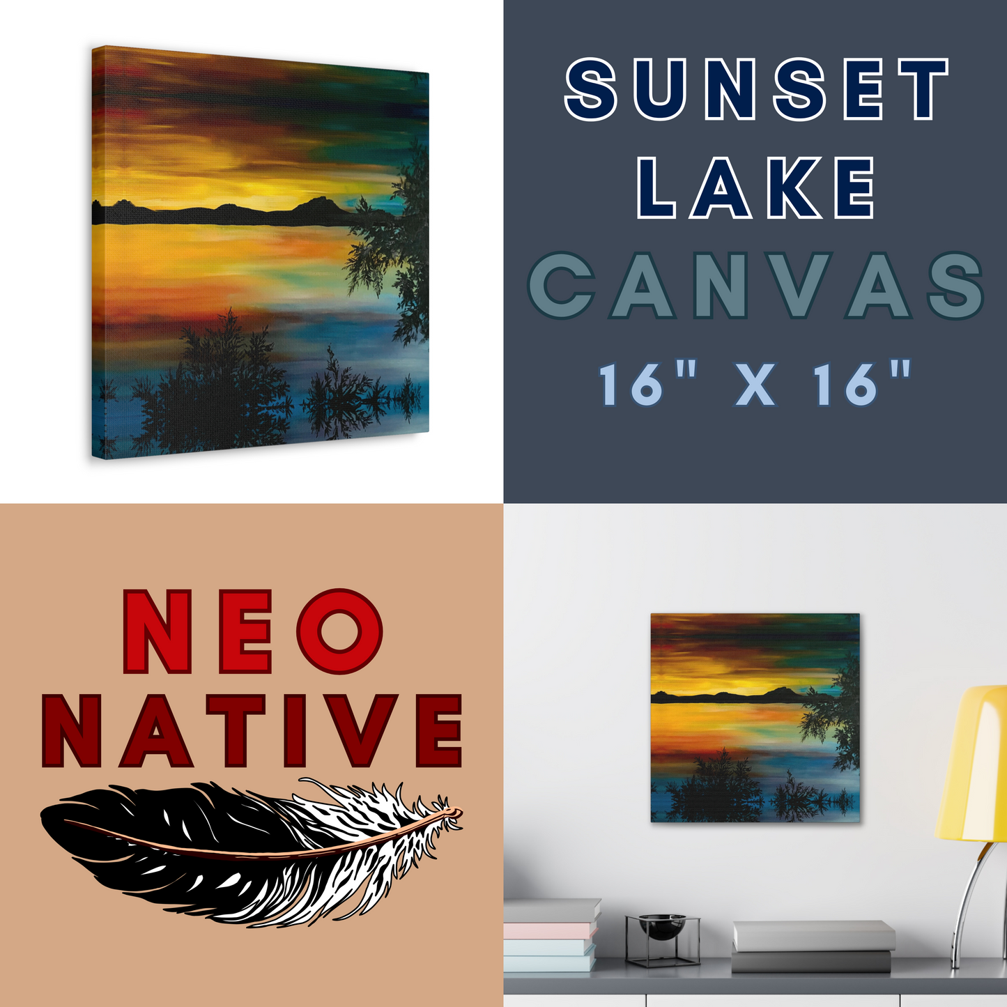 Sunset Lake Canvas