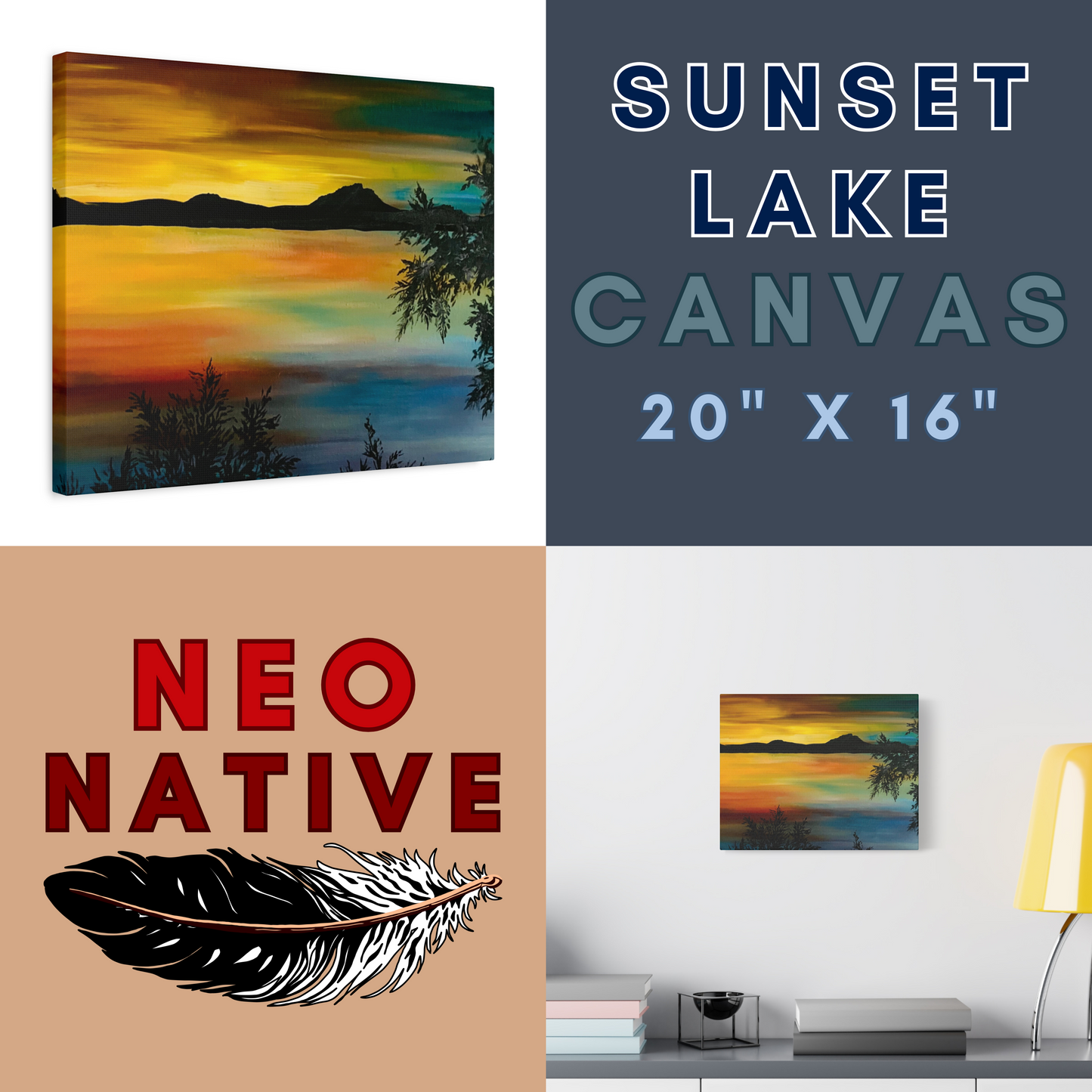 Sunset Lake Canvas