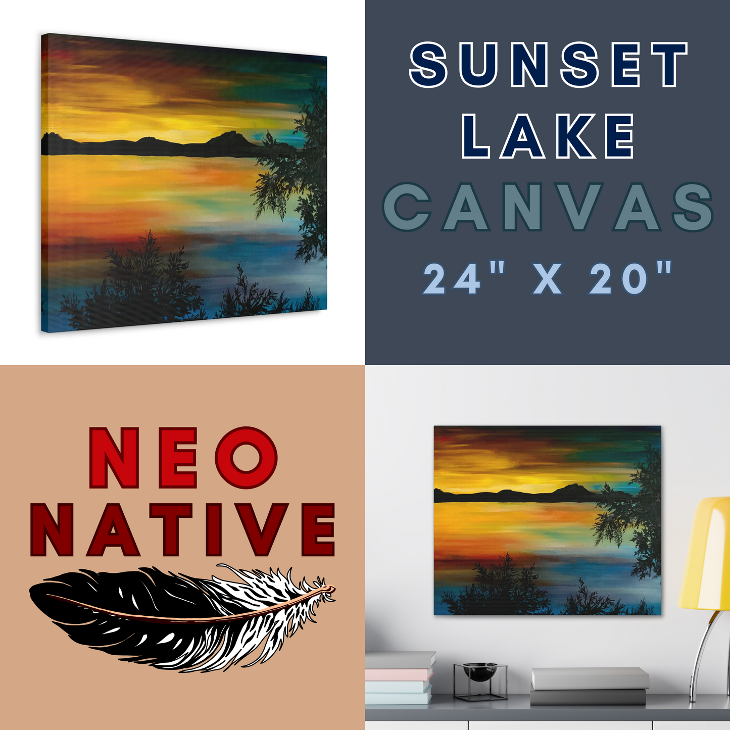 Sunset Lake Canvas