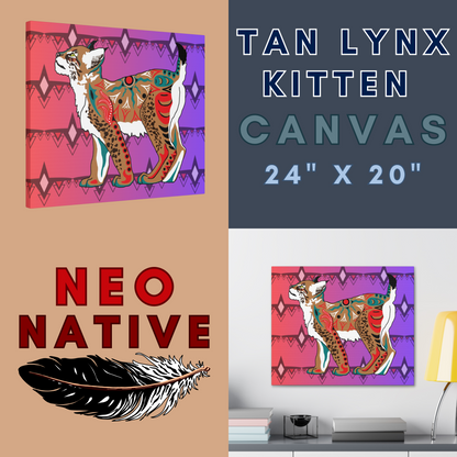 Tan Lynx Kitten Canvas