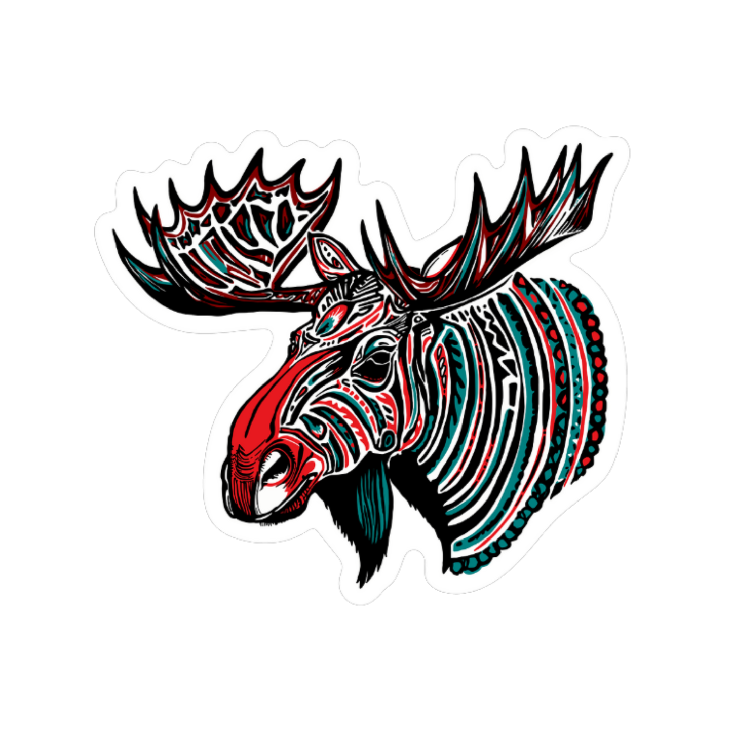 Tribal Moose Sticker