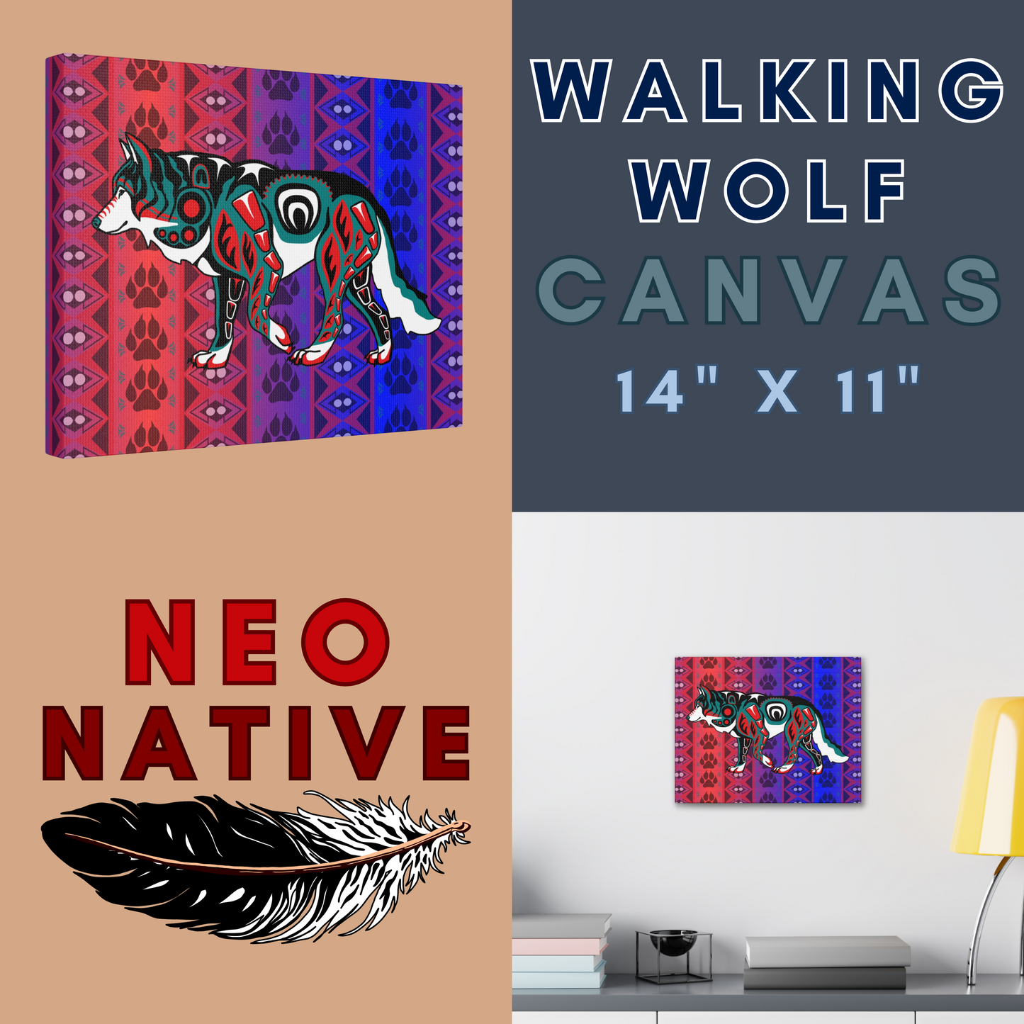 Walking Wolf Canvas
