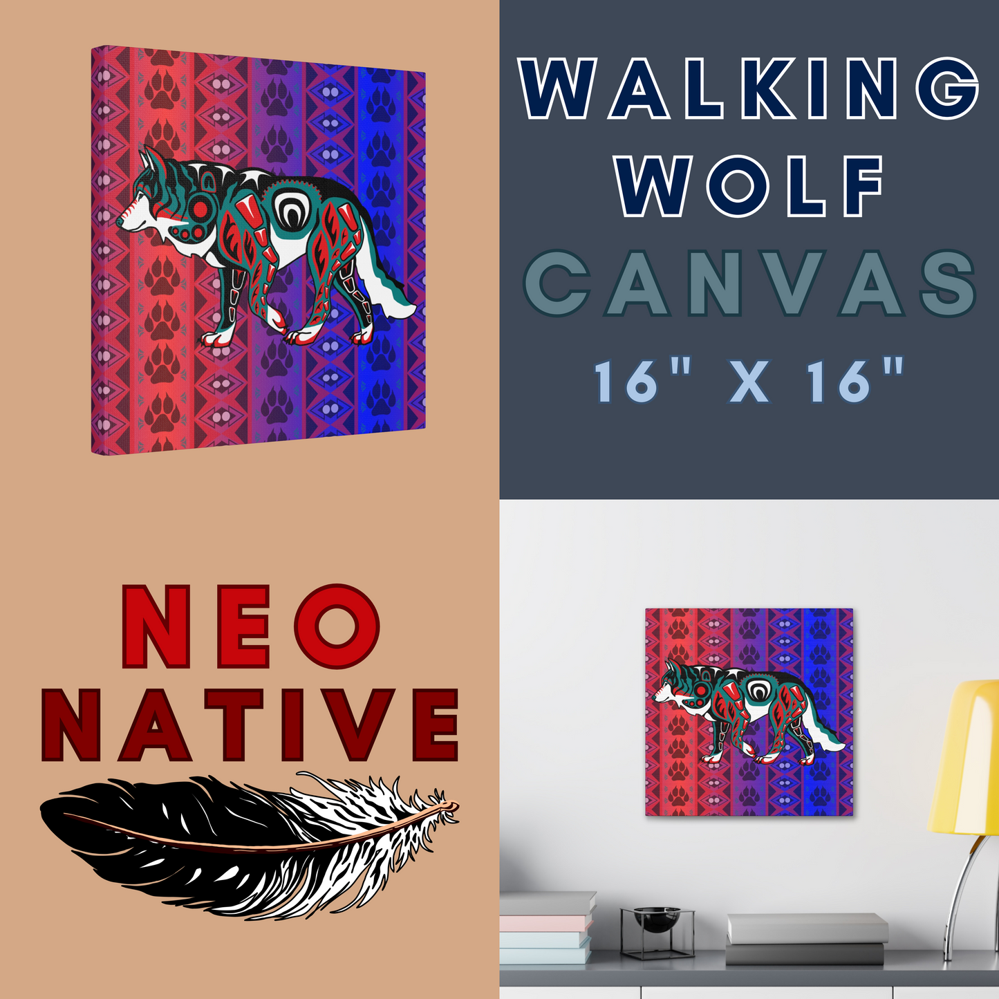 Walking Wolf Canvas