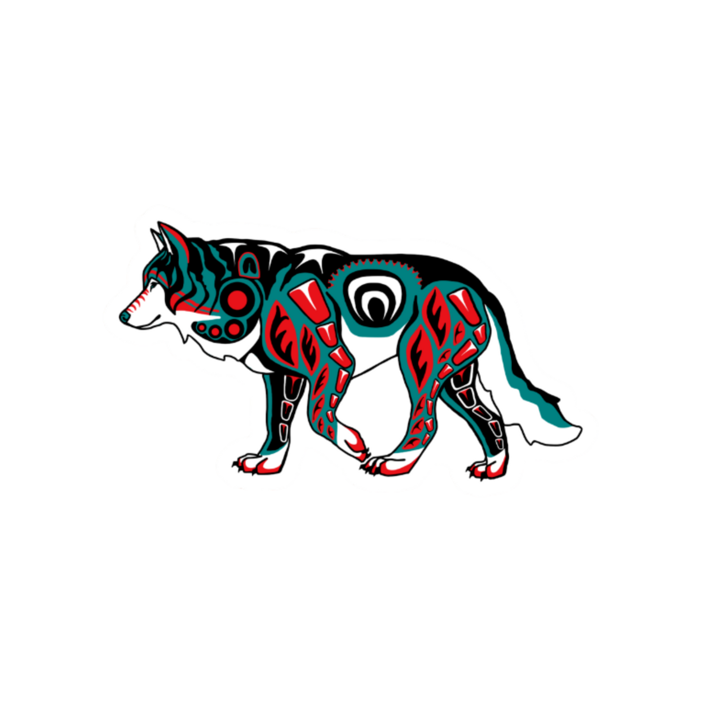 Walking Wolf Sticker