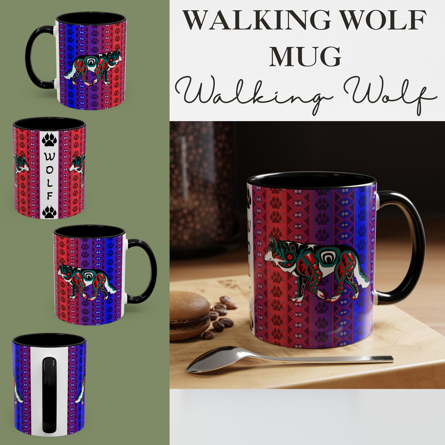 Walking Wolf Mug
