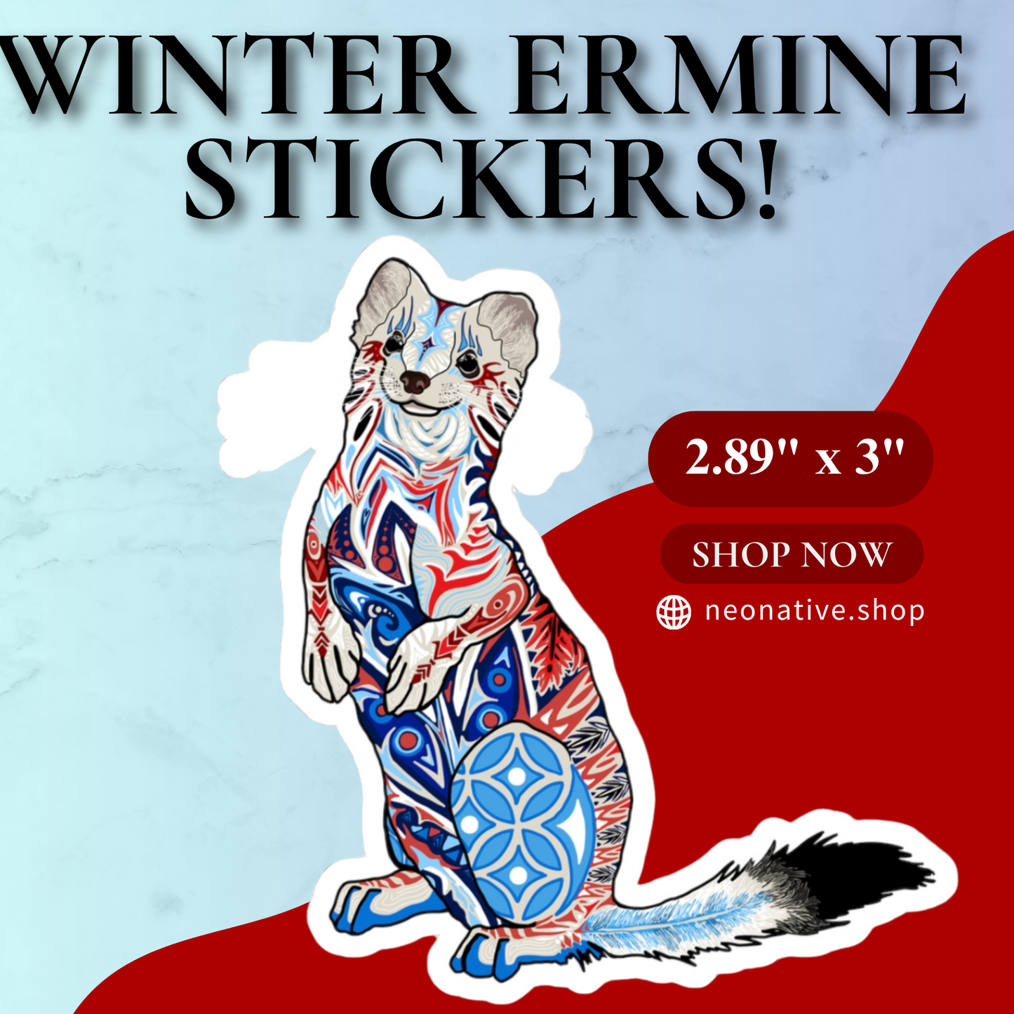 Winter Ermine Sticker