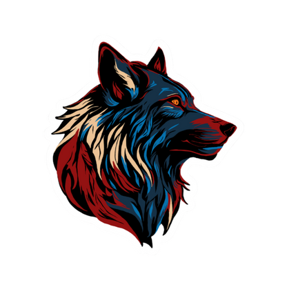 Hand-drawn wolf icon sticker — original wildlife art by Kayanna Healy at Neo Native