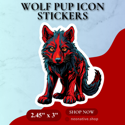 Wolf Pup Icon Sticker