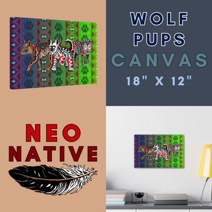 Wolf Pups Canvas