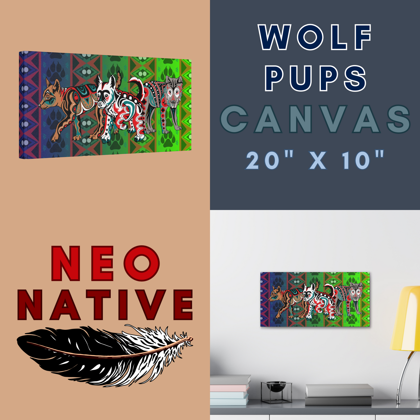 Wolf Pups Canvas