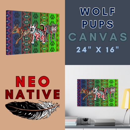 Wolf Pups Canvas