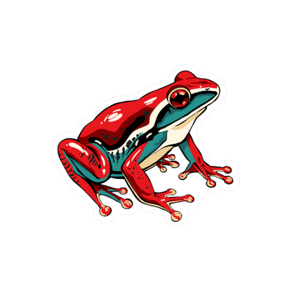 Hand-drawn wood frog icon sticker — original wildlife art by Kayanna Healy at Neo Native