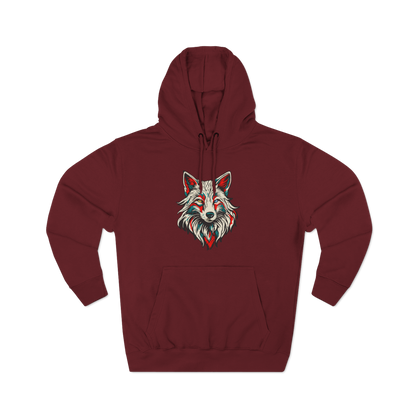 Hand-drawn Alaska Native inspired arctic fox hoodie — original Indigenous wildlife design