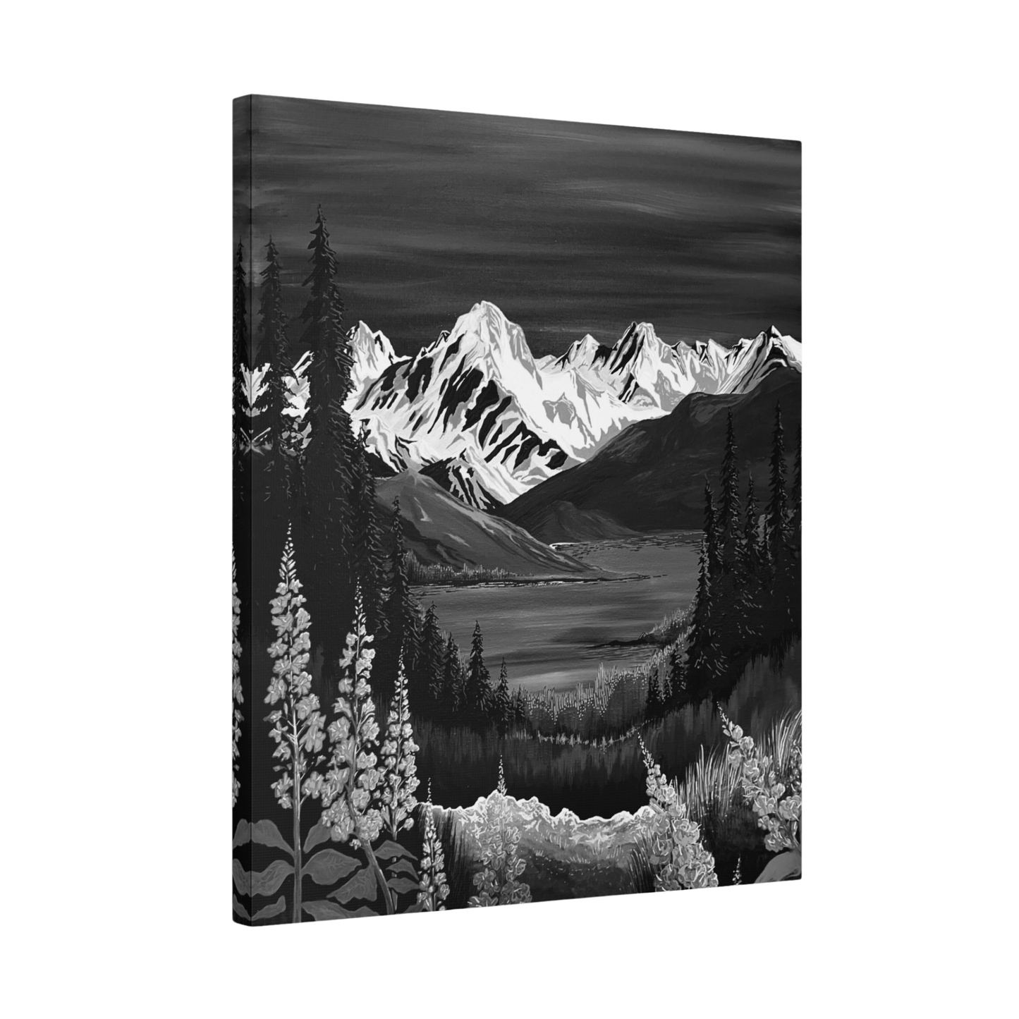 Alpine Fireweed (B&W) Canvas