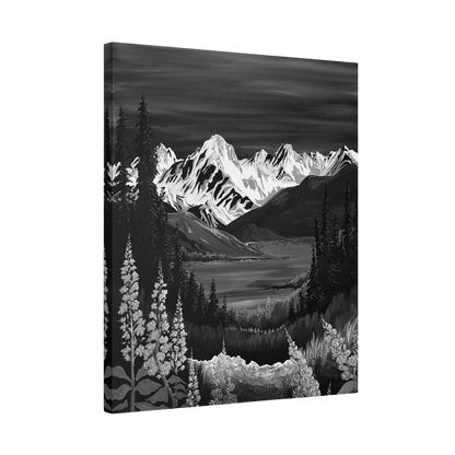 Alpine Fireweed (B&W) Canvas