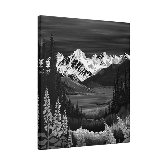 Alpine Fireweed (B&W) Canvas
