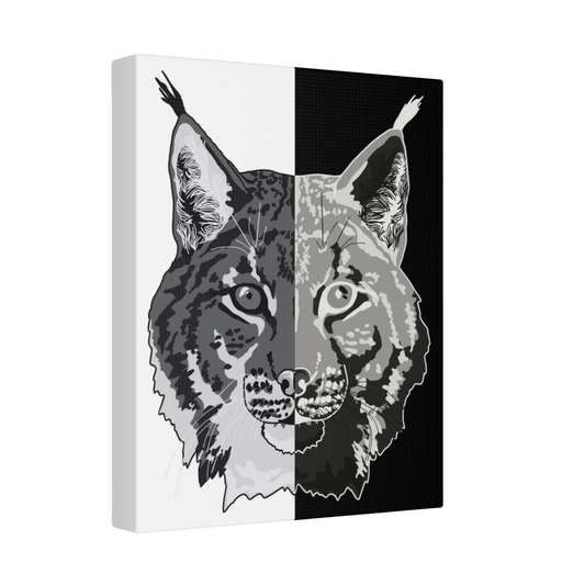 Lynx Black & White Portrait Canvas