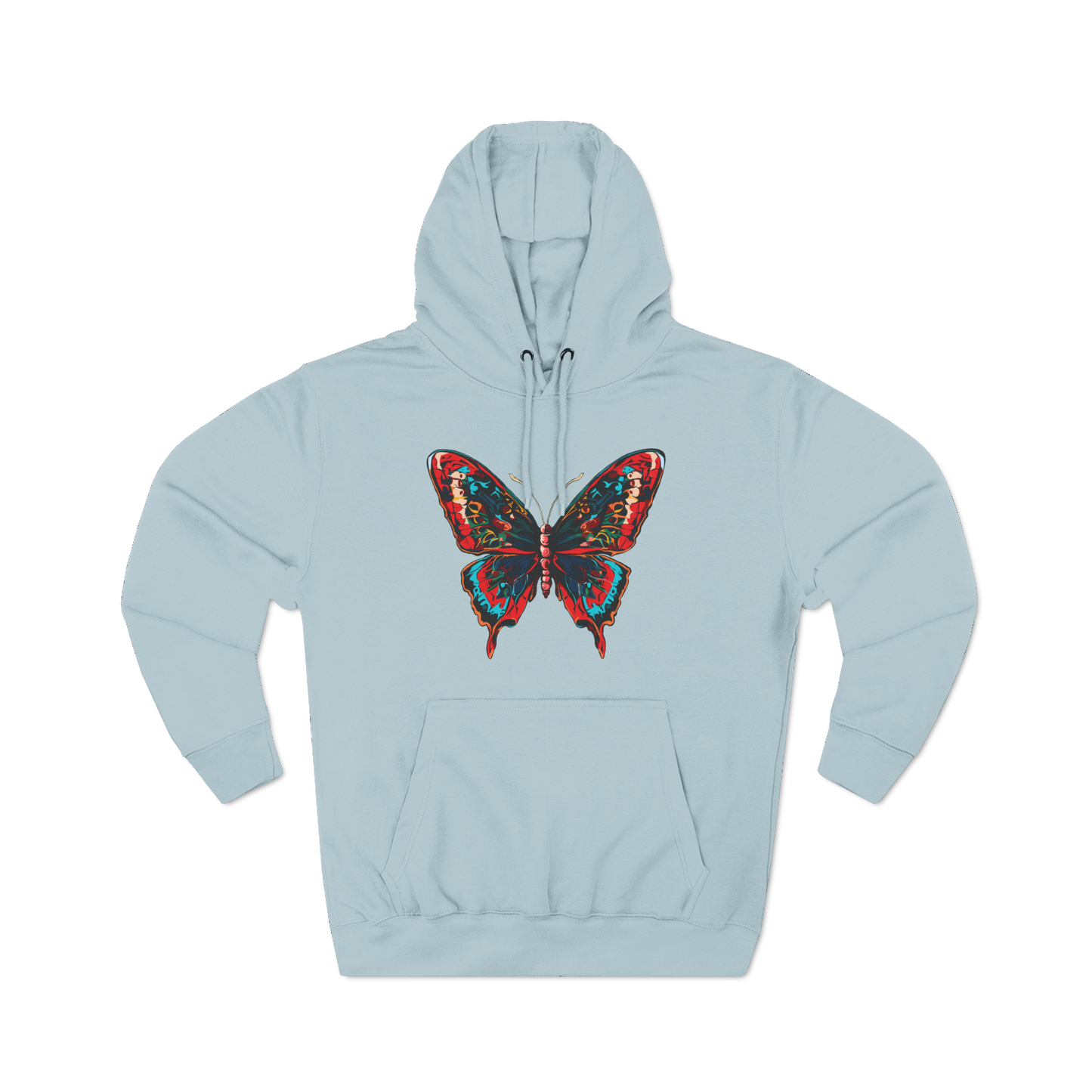 Hand-drawn Alaska Native inspired butterfly hoodie — original Indigenous wildlife design