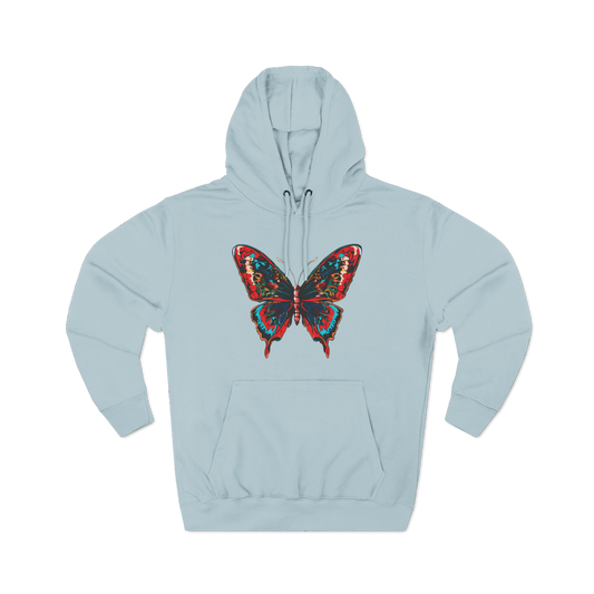 Hand-drawn Alaska Native inspired butterfly hoodie — original Indigenous wildlife design