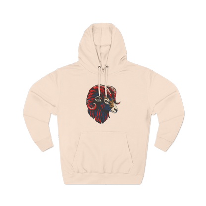 Hand-drawn Alaska Native inspired dall sheep hoodie — original Indigenous wildlife design