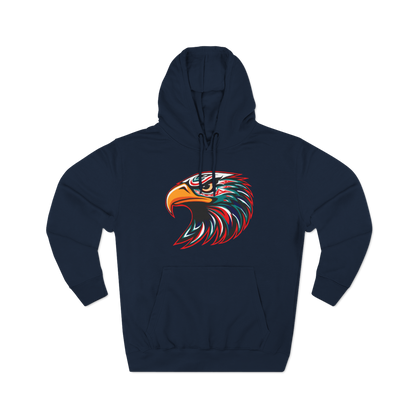 Hand-drawn Alaska Native inspired eagle hoodie — original Indigenous wildlife design