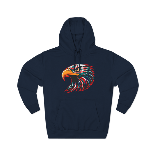 Hand-drawn Alaska Native inspired eagle hoodie — original Indigenous wildlife design