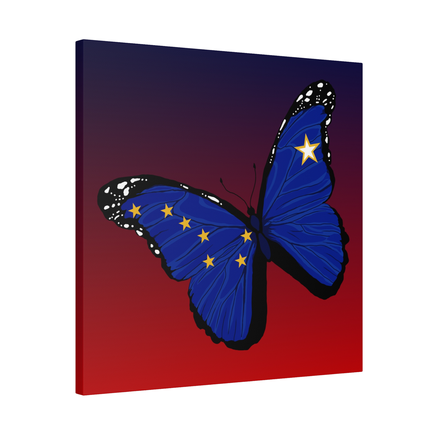 Hand-drawn Grace Butterfly design canvas print inspired by Alaska Native art traditions