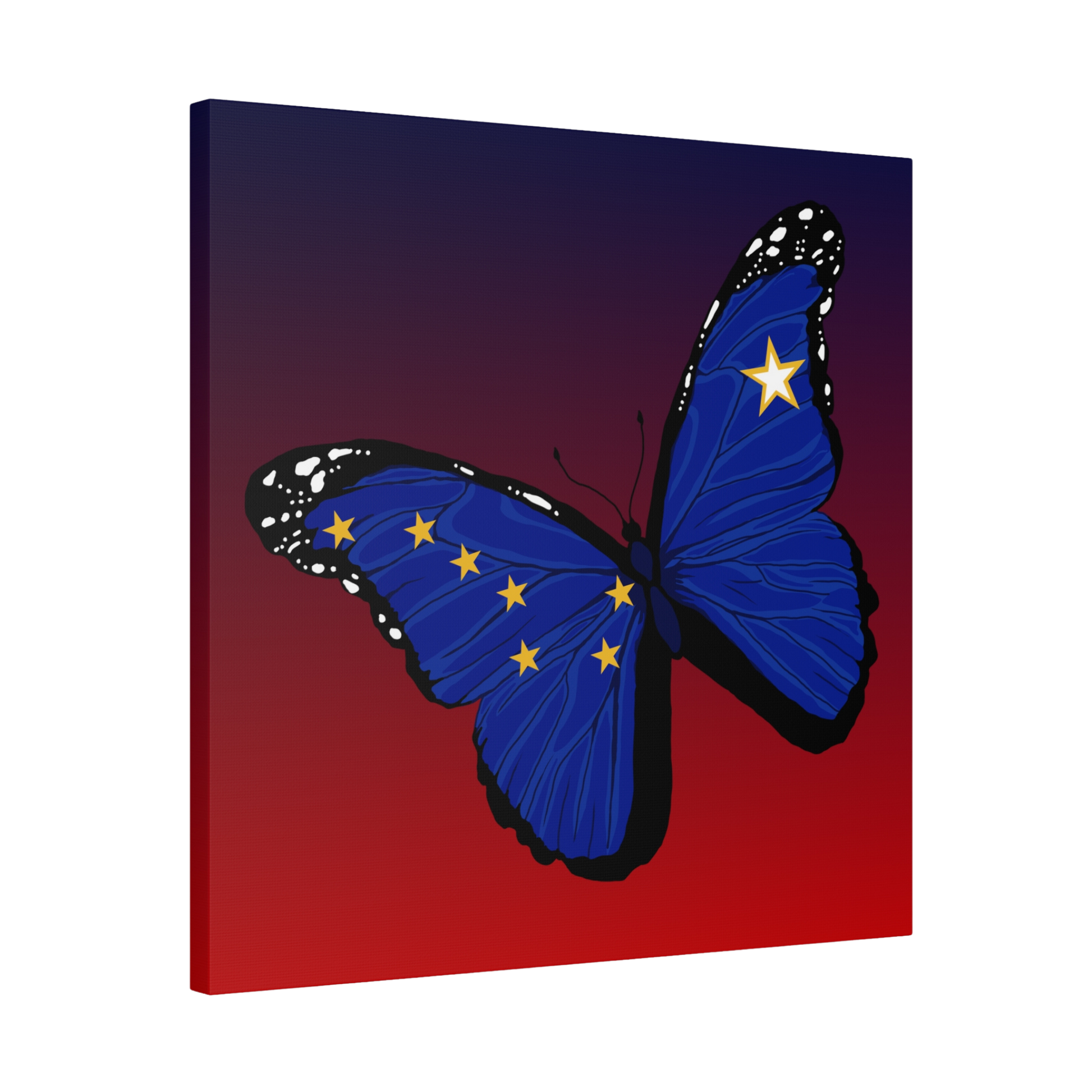 Hand-drawn Grace Butterfly design canvas print inspired by Alaska Native art traditions