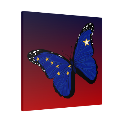 Hand-drawn Grace Butterfly design canvas print inspired by Alaska Native art traditions