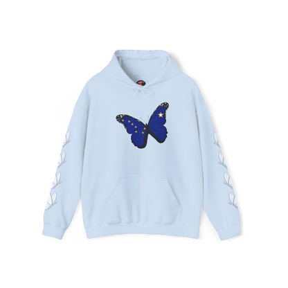 Hand-drawn 'Grace' word art hoodie inspired by Alaska Native design traditions