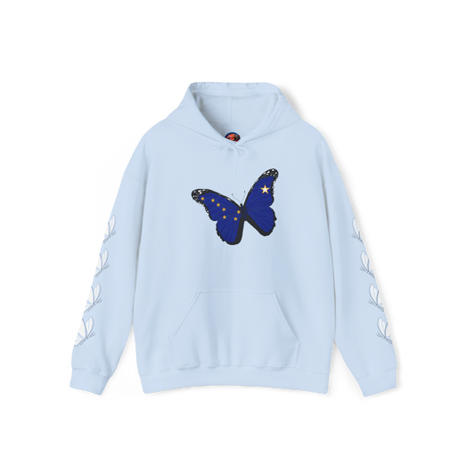 Hand-drawn 'Grace' word art hoodie inspired by Alaska Native design traditions