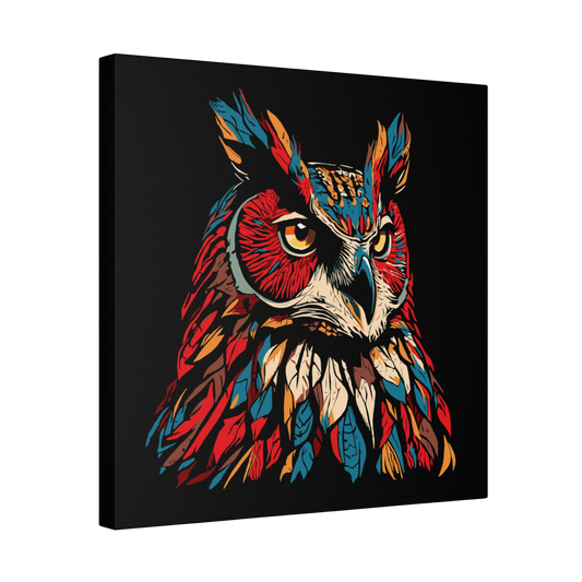 Great Horned Owl Icon Canvas
