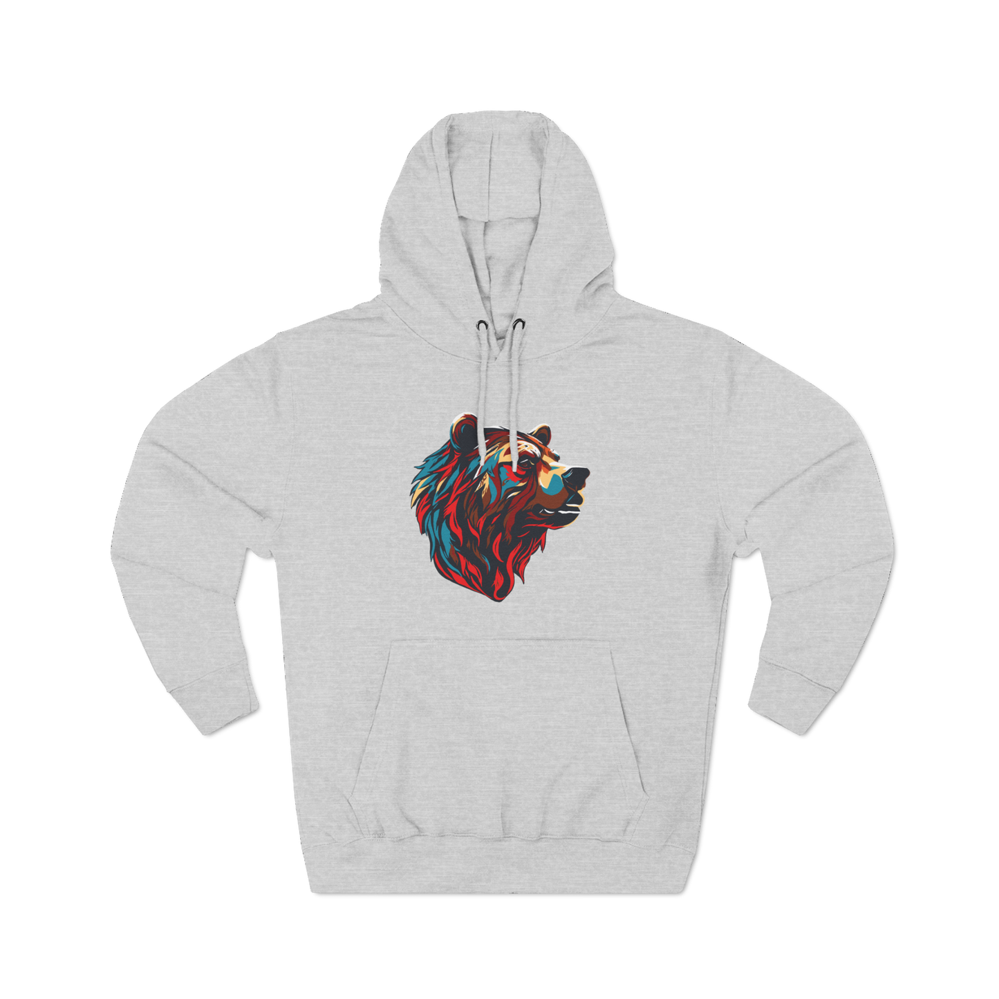 Hand-drawn Alaska Native inspired grizzly bear hoodie — original Indigenous wildlife design