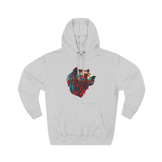 Hand-drawn Alaska Native inspired grizzly bear hoodie — original Indigenous wildlife design