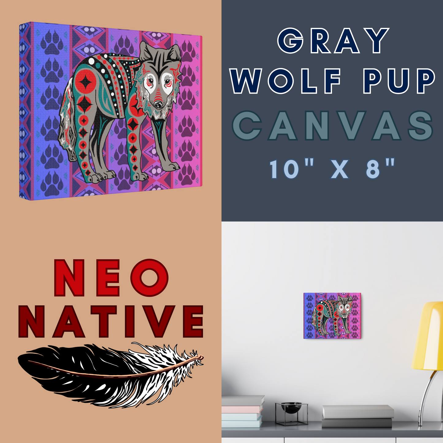 Gray Wolf Pup Canvas