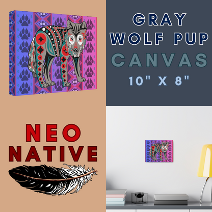 Gray Wolf Pup Canvas