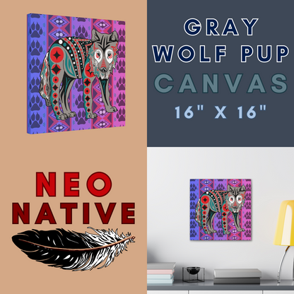 Gray Wolf Pup Canvas