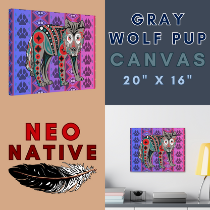 Gray Wolf Pup Canvas
