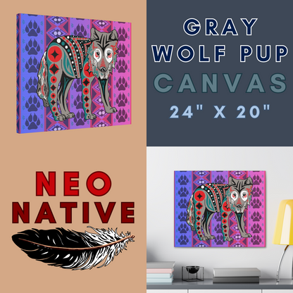Gray Wolf Pup Canvas