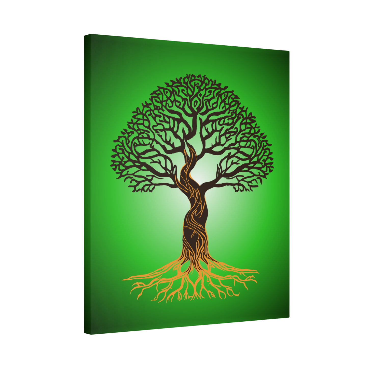 Hand-drawn Alaska Native inspired heritage tree of life canvas print — original Indigenous wildlife design