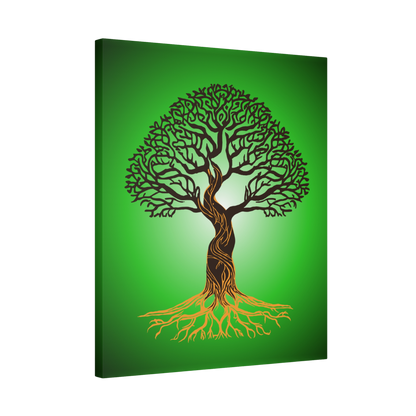 Hand-drawn Alaska Native inspired heritage tree of life canvas print — original Indigenous wildlife design