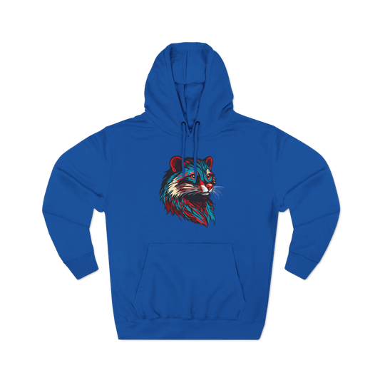 Hand-drawn Alaska Native inspired mink hoodie — original Indigenous wildlife design