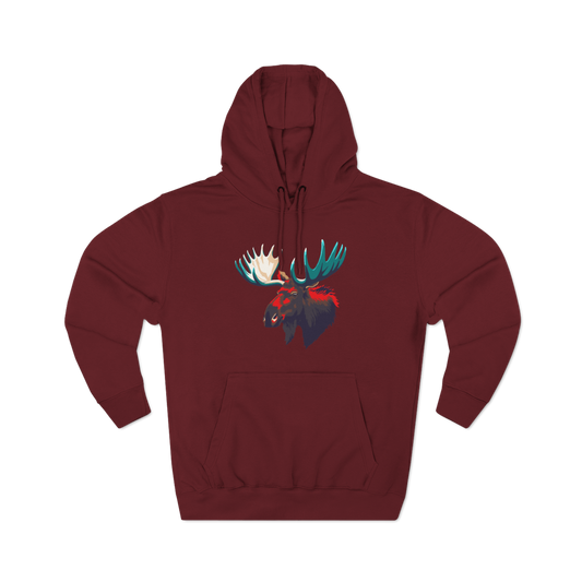 Hand-drawn Alaska Native inspired moose hoodie — original Indigenous wildlife design