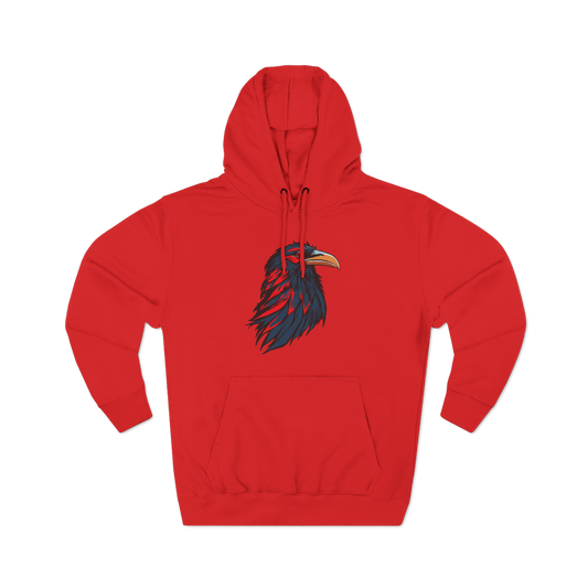 Hand-drawn Alaska Native inspired raven hoodie — original Indigenous wildlife design