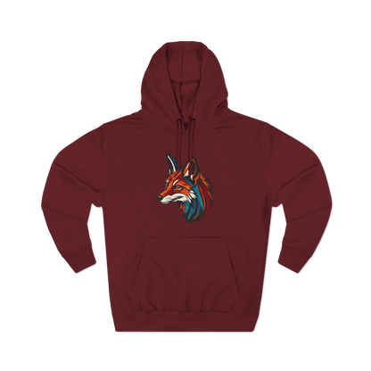 Hand-drawn Alaska Native inspired red fox hoodie — original Indigenous wildlife design