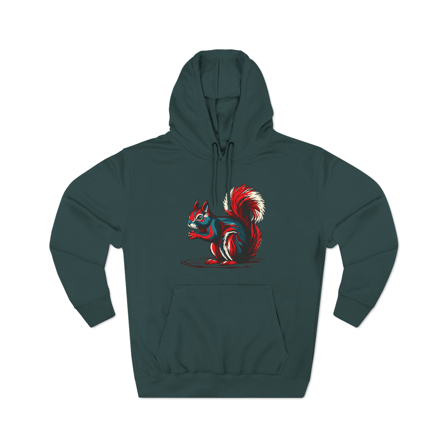 Hand-drawn Alaska Native inspired squirrel hoodie — original Indigenous wildlife design