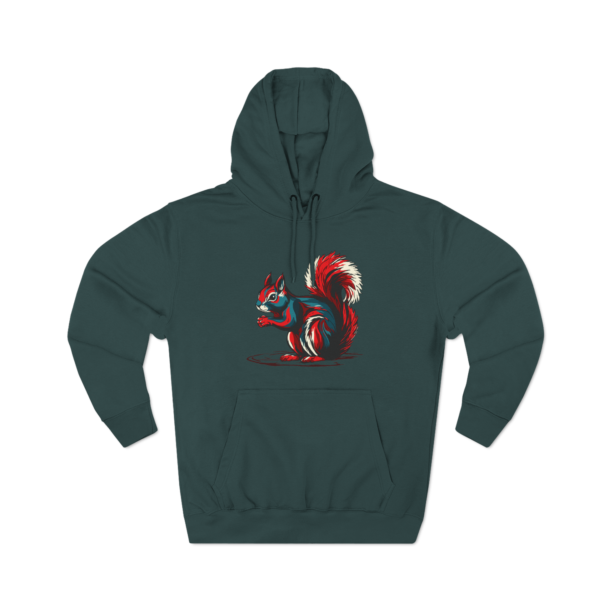 Hand-drawn Alaska Native inspired squirrel hoodie — original Indigenous wildlife design