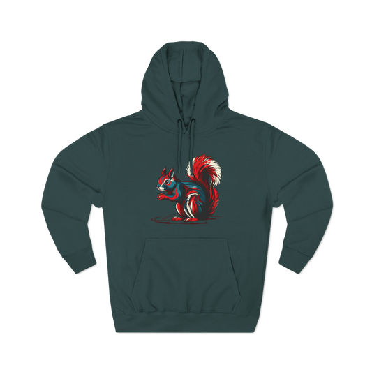 Hand-drawn Alaska Native inspired squirrel hoodie — original Indigenous wildlife design